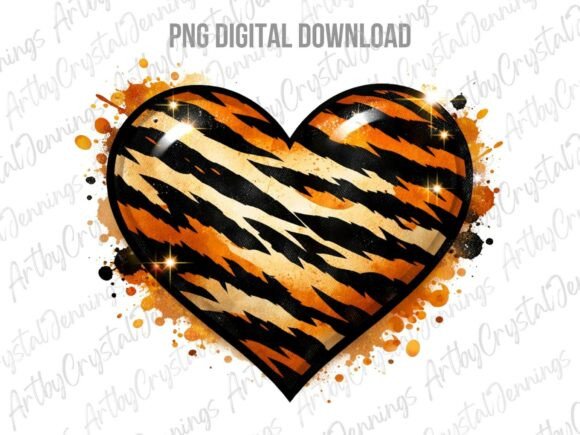 Animal Print Tiger Stripe Heart PNG: A Designer's Asset