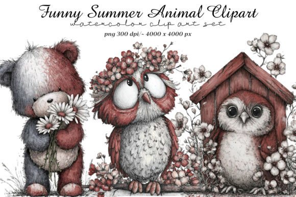 Bring Your Summer Projects to Life with Funny Summer Animal Clipart