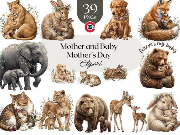 Capturing the Bond: Using Emotional Mother and Baby Animal Clipart