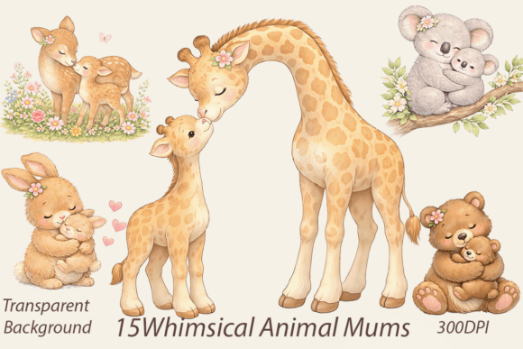 Celebrate Sweet Bonds: The Whimsical Animal Mum & Baby Bundle