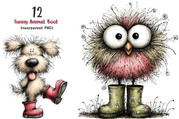Charming Chaos: Using Funny Animal Boot Clipart