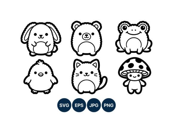 Cute Animal Cartoon Vector Line Art: A Designer's Secret Weapon
