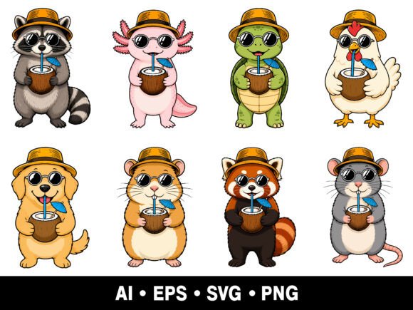 Cute Summer Animal SVG PNG Bundle: Beyond Basic Clipart