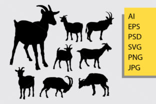 Goat Animal Silhouette: Bold Vectors for Modern Branding