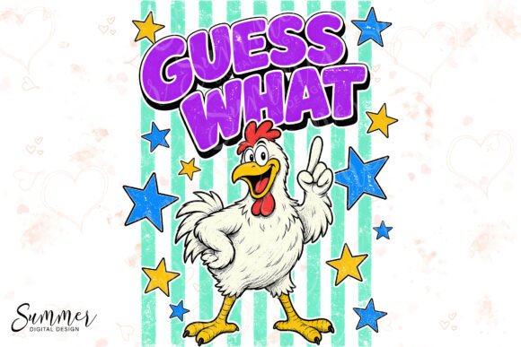 GUESS WHAT Chicken Animal Pun Sublimation: A Playful Design Asset