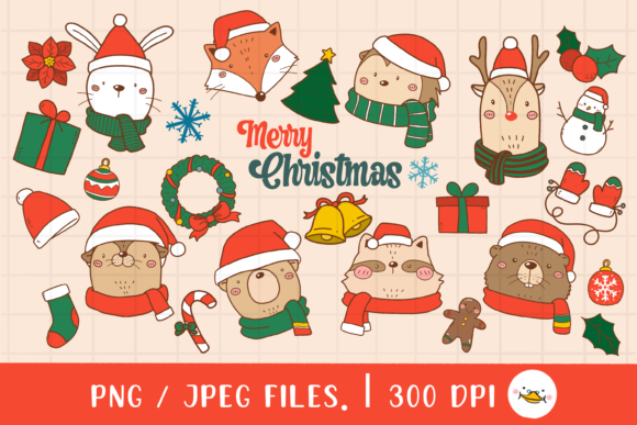 Merry Christmas Woodland Animal Clipart: A Festive Design Toolkit