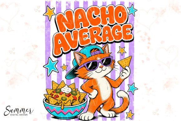 Nacho Average Cat: A Retro Pun for Standout Design