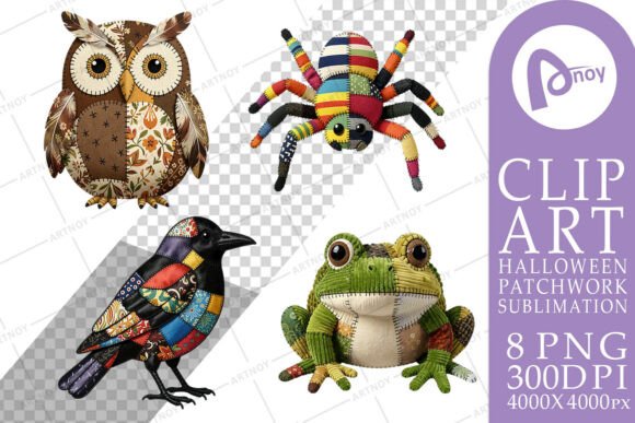Nocturnal Animal Patchwork Sublimation: A Designer's Toolkit for Vibrant Projects