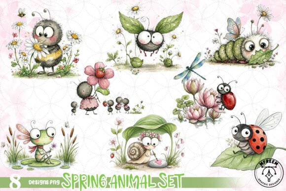 Spring Animal Set PNG: Vibrant Designs for Creative Projects