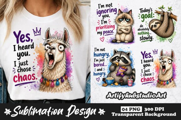 Unleash Whimsy: Funny Chaos Animal Sublimation for Creators