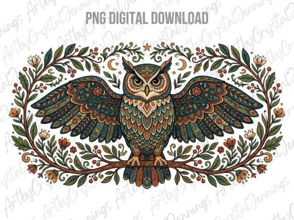 Whimsical Animal Folk Art Owl PNG: A Designer's Secret Weapon