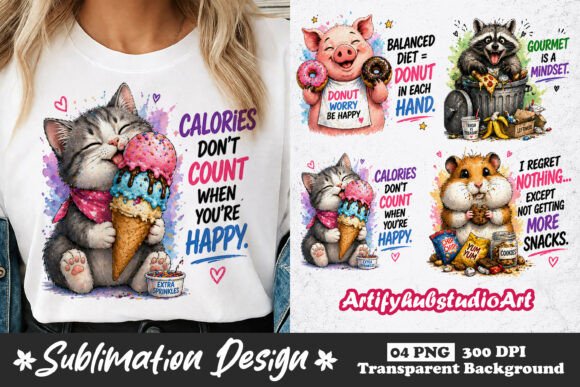 Whimsical Design with Funny Animal Sublimation PNGs